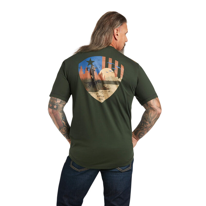 Ariat T-Shirts Herren - Rebar Workman Working Dog Grün ( FCHOU-8056 )